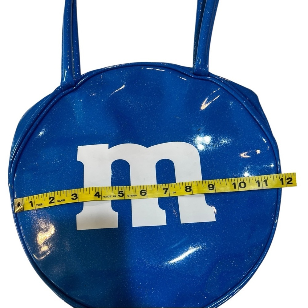 Y2K Vintage Sparkly Blue M&M's Round Tote Bag EUC - Picture 4 of 12